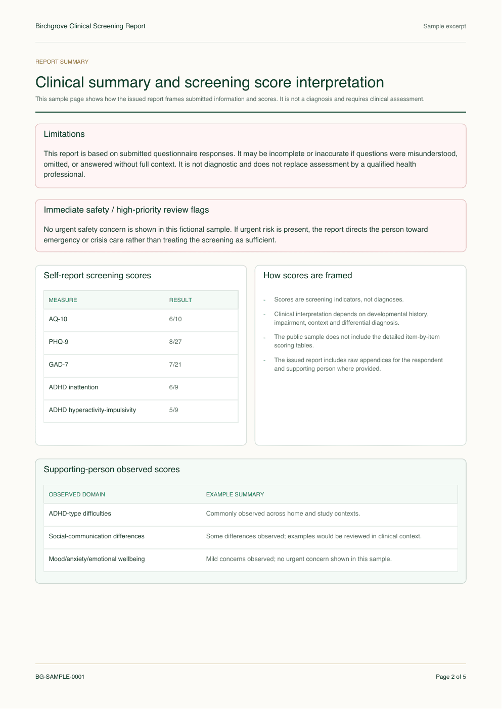 Sample Birchgrove screening report page 2