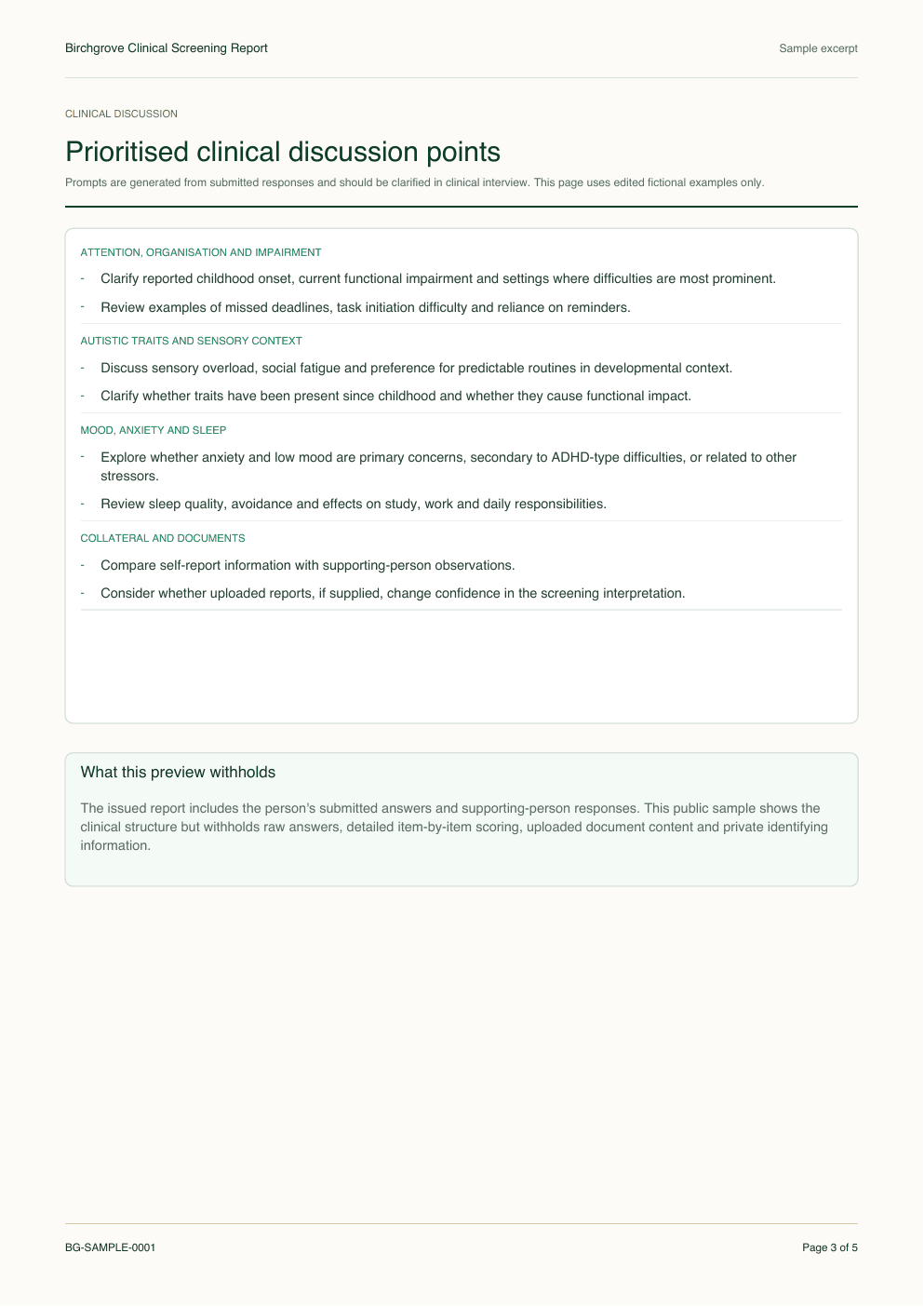 Sample Birchgrove screening report page 3