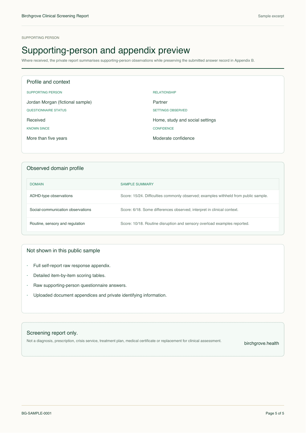 Sample Birchgrove screening report page 5
